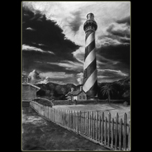lighthouse, St.
                              Augustine, charcoal, Underwood