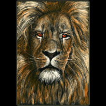 lion,
                scratchboard, wildlife, Underwood